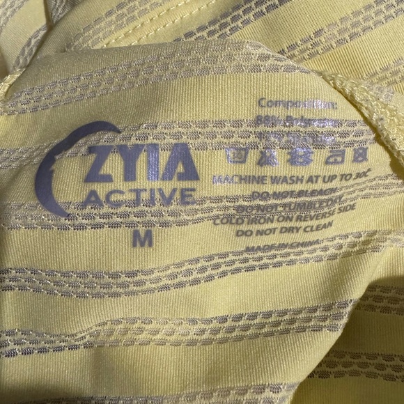 ZYIA Active Nimbus Split Back Athletic Tank Lemon Yellow Size Medium - Picture 7 of 8